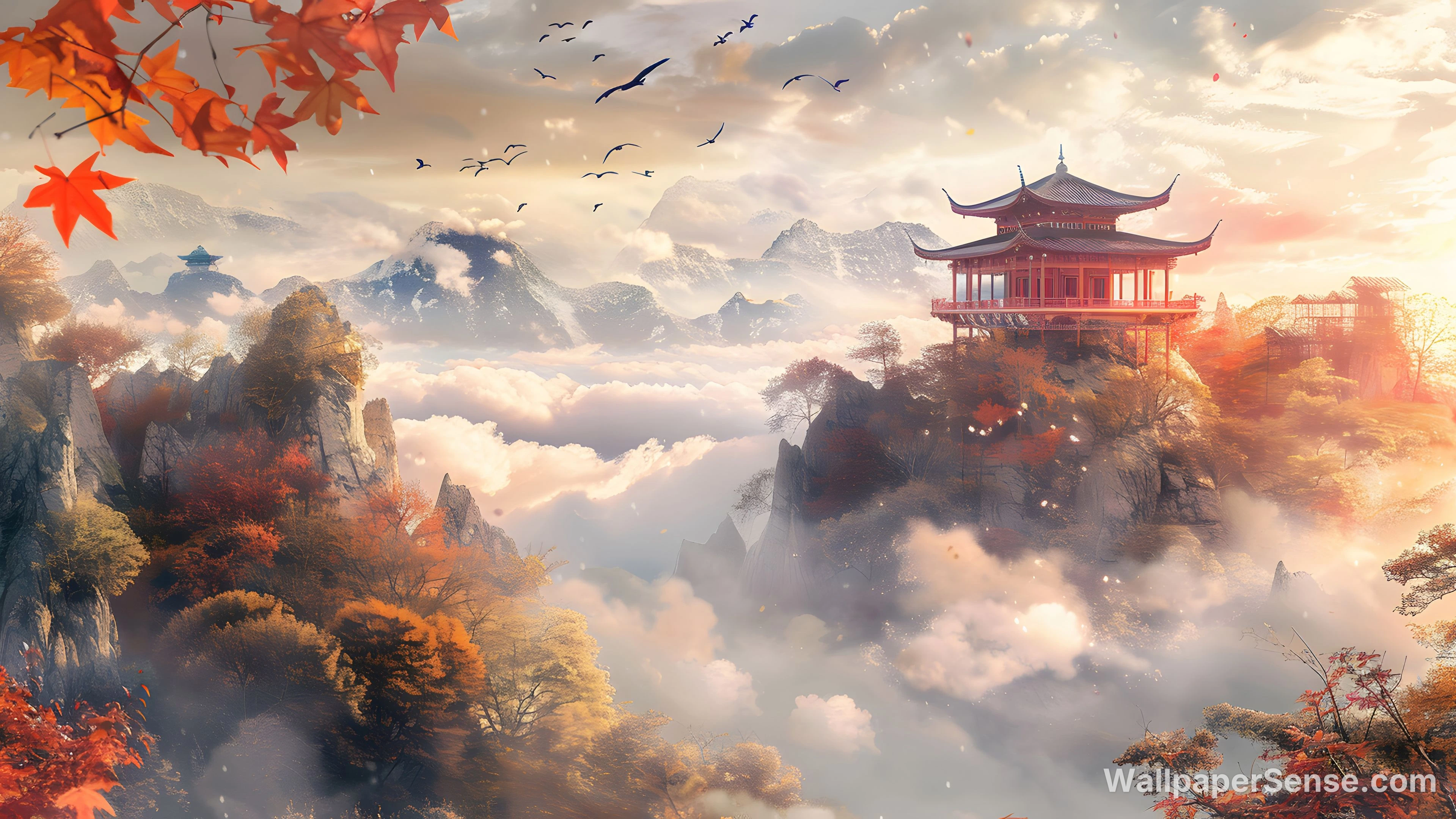 Chinese-Style Landscape Pavilion 8K Ultra HD Desktop Wallpaper