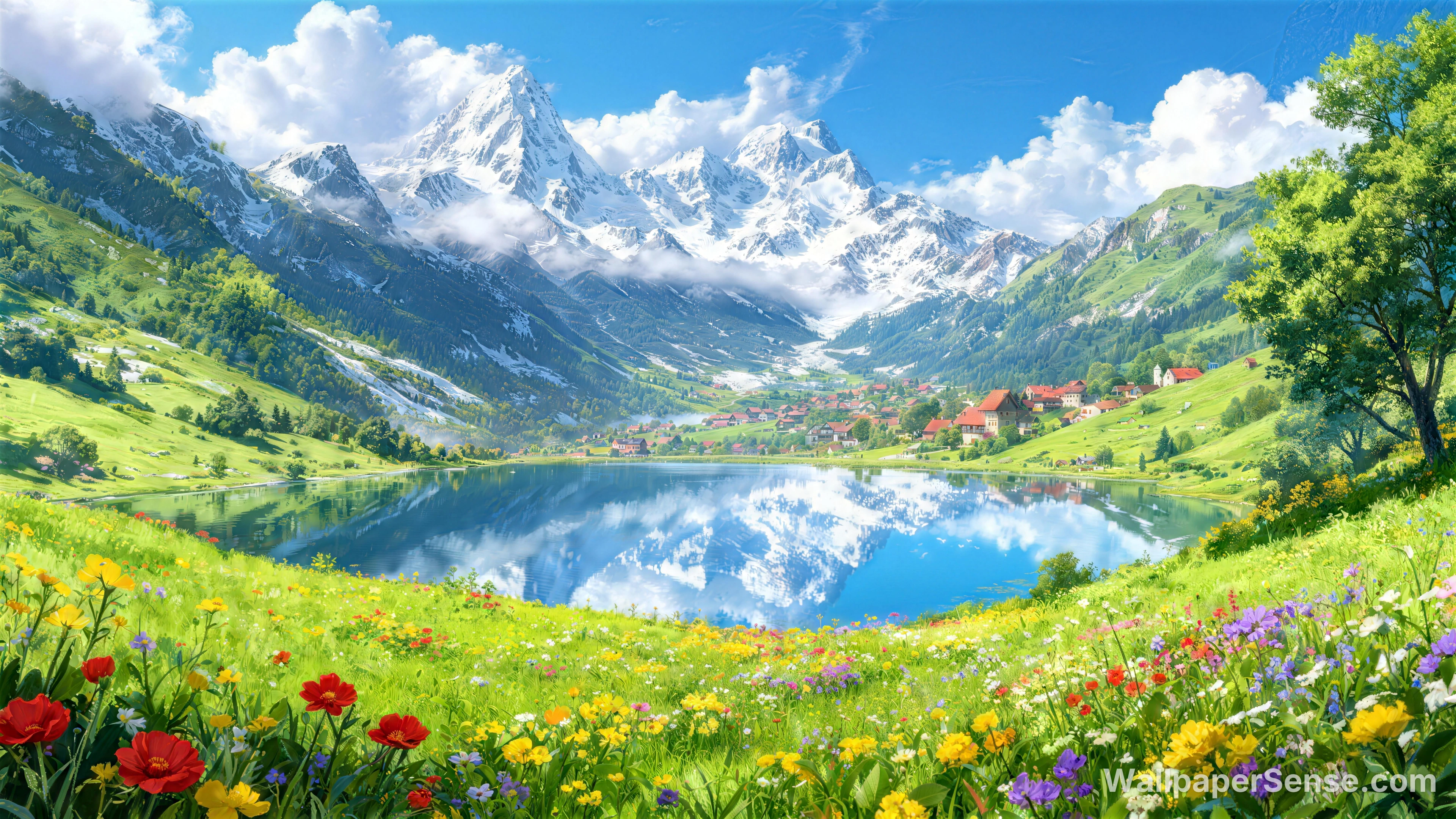 Soothing Miyazaki Landscape Wallpaper​ - 4K/8K Ultra HD for Mac, iPad & Tablet Desktop - A0193-001-电脑