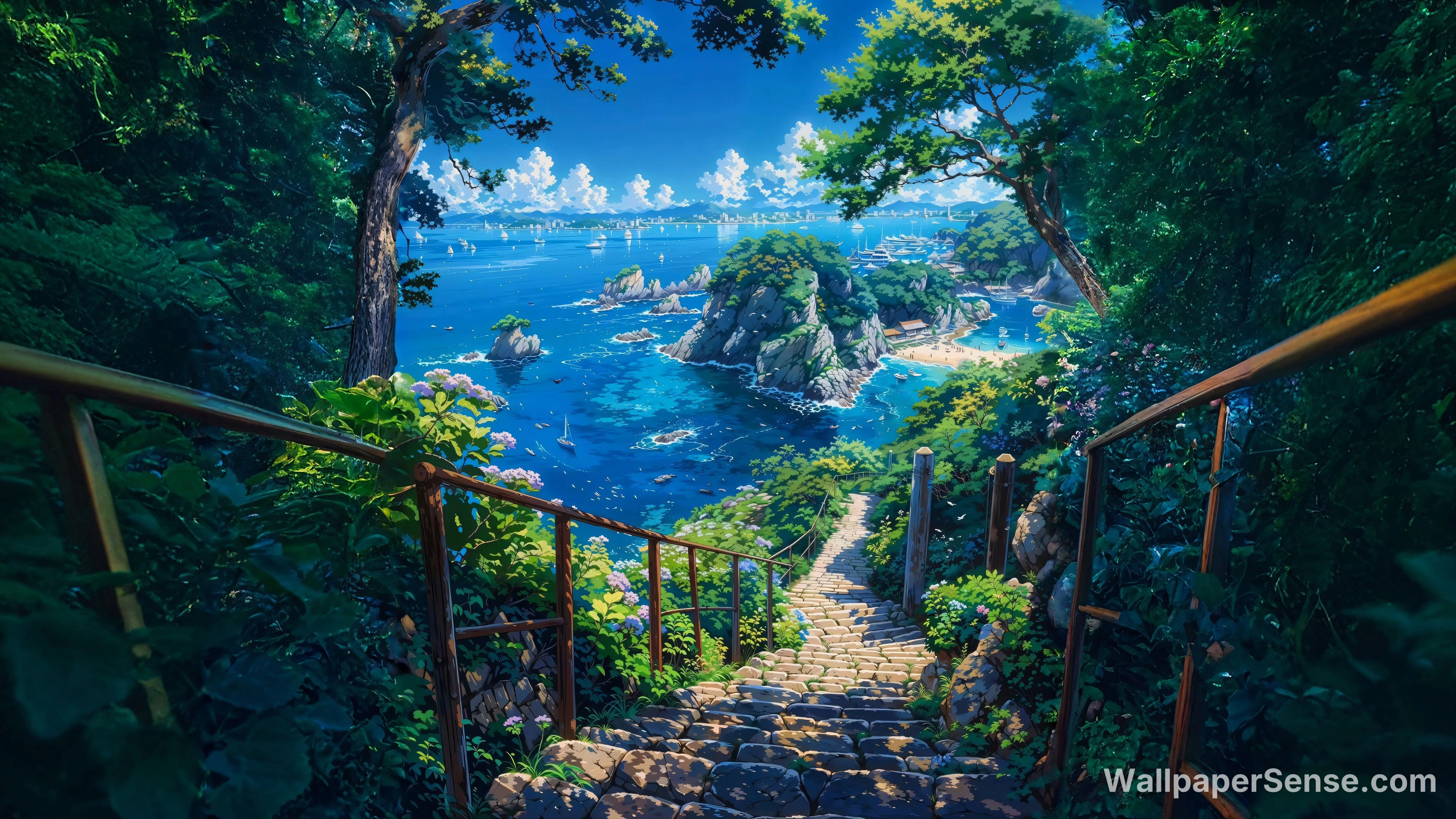 Japanese Coastal Stairs 8K Ultra HD Wallpaper Collection - Japanese Coastal Stairs 8K Ultra HD Desktop Wallpaper