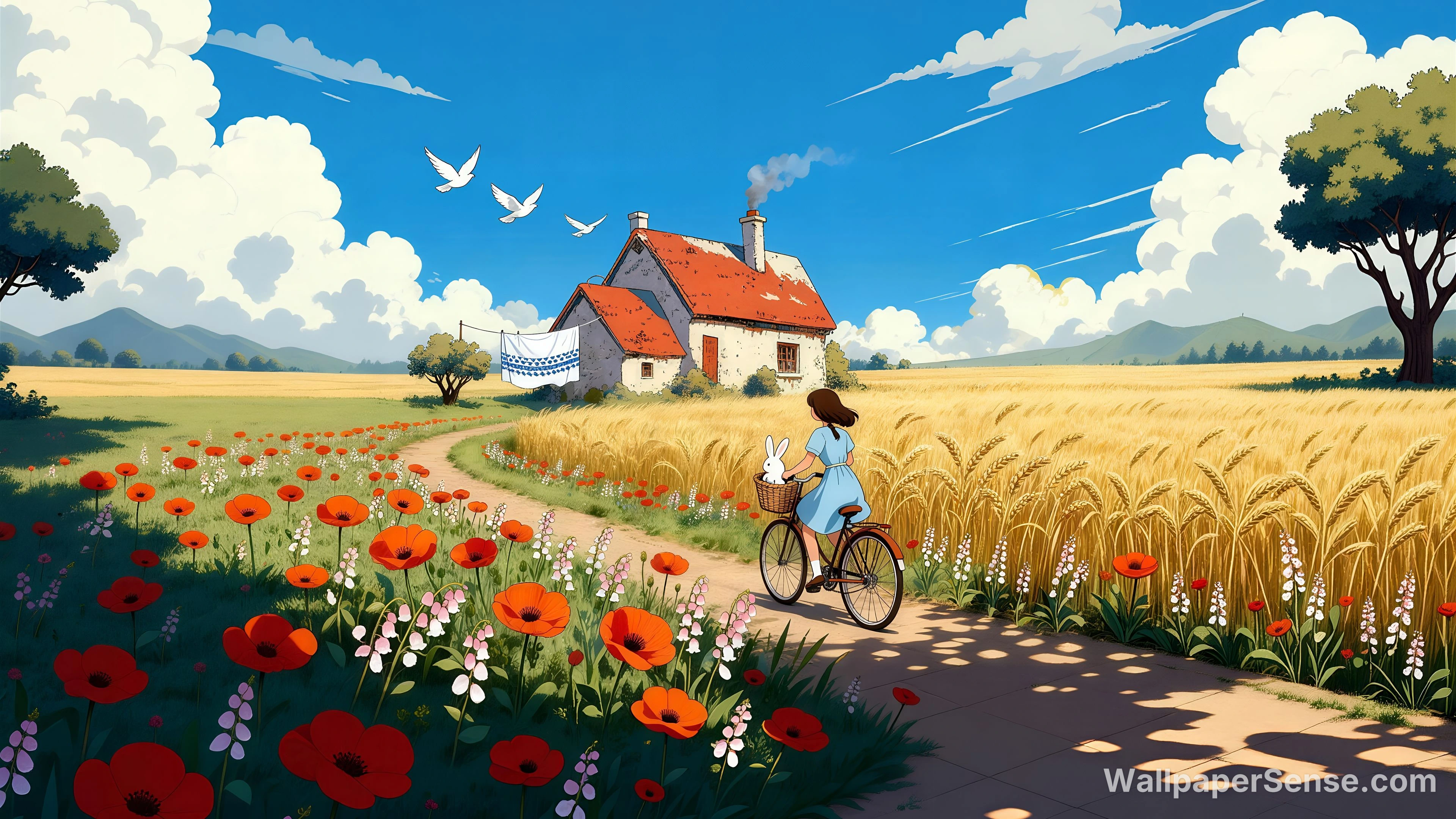 Rustic Cottage 8K Ultra HD Wallpaper Pack - Rustic Cottage in Golden Wheat Field 8K Desktop Wallpaper