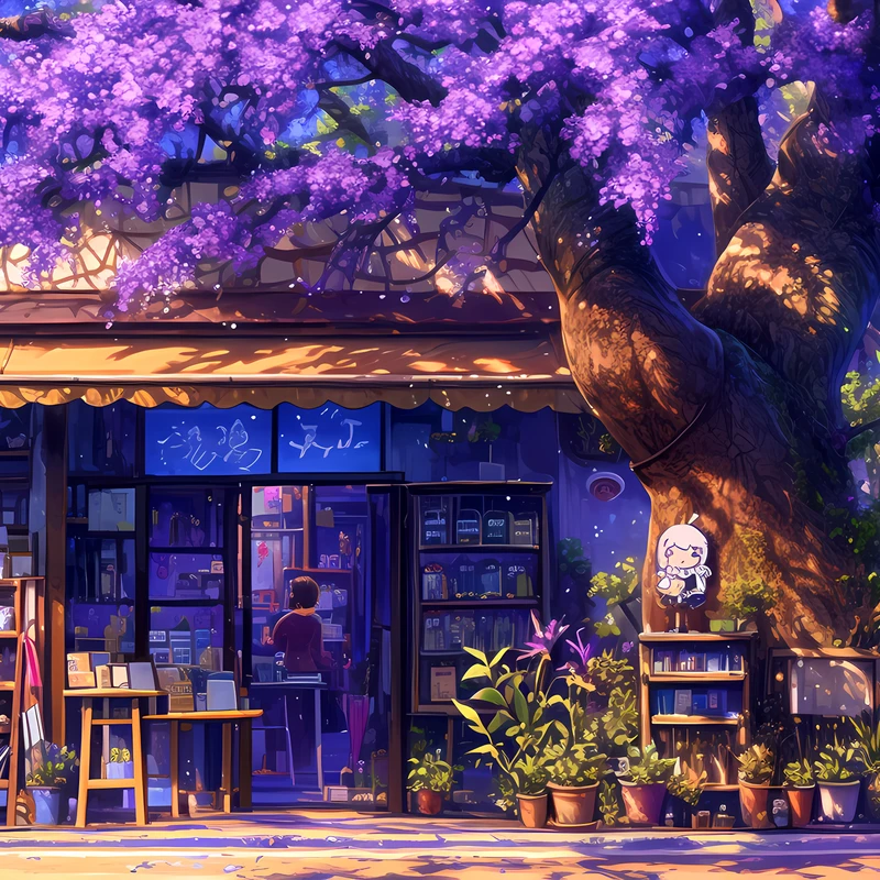 Japanese Cherry Blossom Shop 4K Desktop Wallpaper